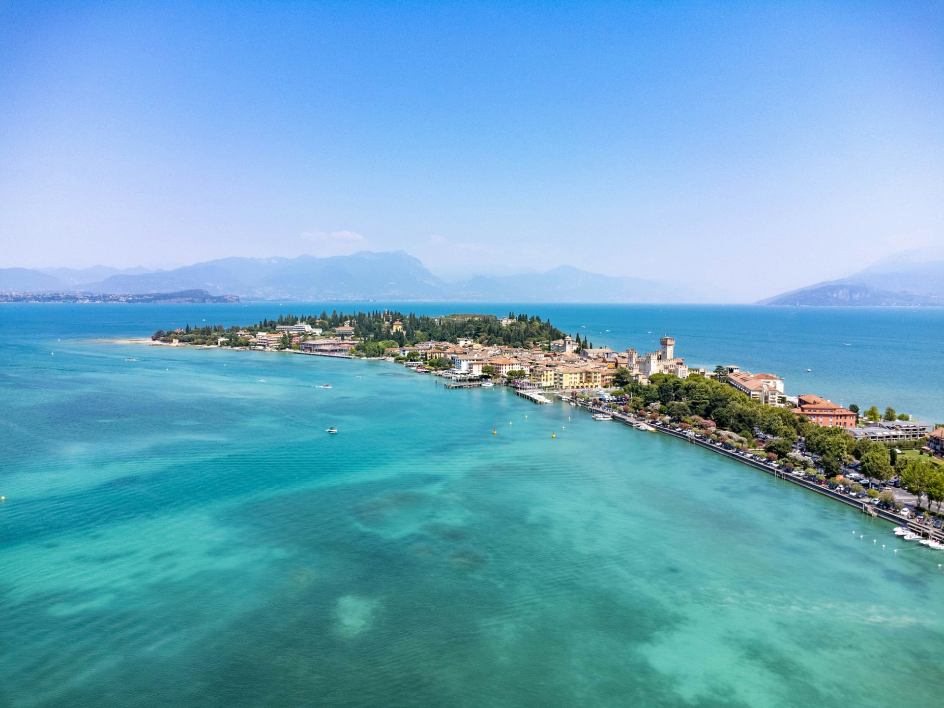 Sirmione peninsula on turquoise Lake Garda